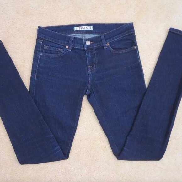 J Brand 9612 Skinny Jeans Size 26 Pants Ankle Zippers Dark Wash - Picture 1 of 10